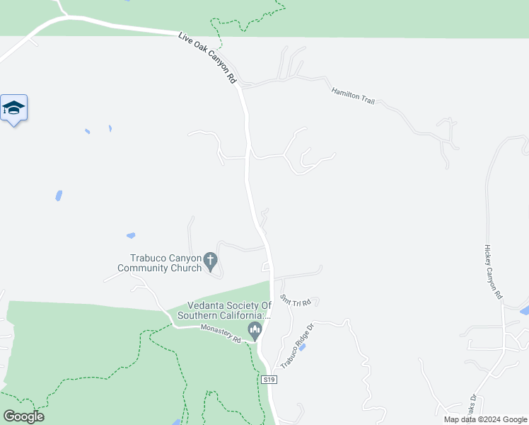 map of restaurants, bars, coffee shops, grocery stores, and more near 19334 Live Oak Canyon Road in Trabuco Canyon