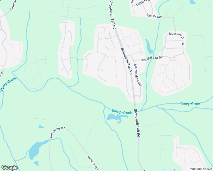 map of restaurants, bars, coffee shops, grocery stores, and more near 2955 Edgewater Street Southwest in Atlanta