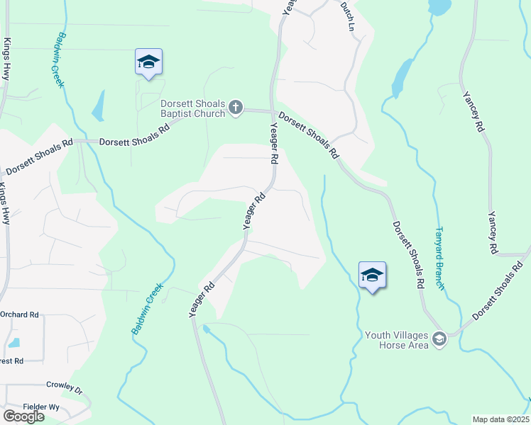 map of restaurants, bars, coffee shops, grocery stores, and more near 4692 Yeager Road in Douglasville