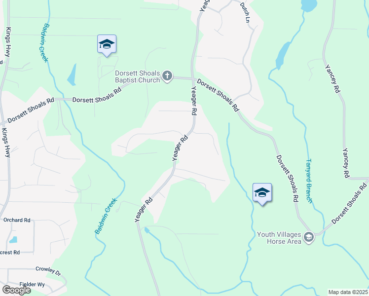 map of restaurants, bars, coffee shops, grocery stores, and more near 4692 Yeager Road in Douglasville