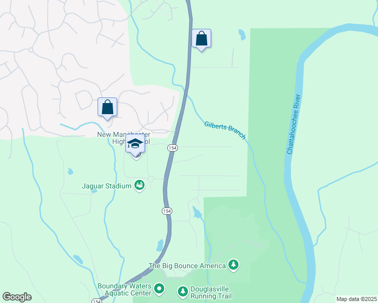 map of restaurants, bars, coffee shops, grocery stores, and more near 2635 Gilbert Branch in Douglasville