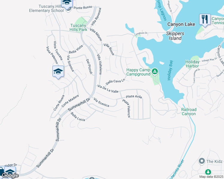 map of restaurants, bars, coffee shops, grocery stores, and more near 21 Vía De La Valle in Lake Elsinore
