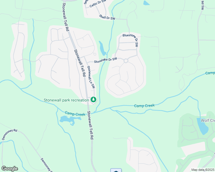 map of restaurants, bars, coffee shops, grocery stores, and more near 2944 Bluestone Drive Southwest in Atlanta