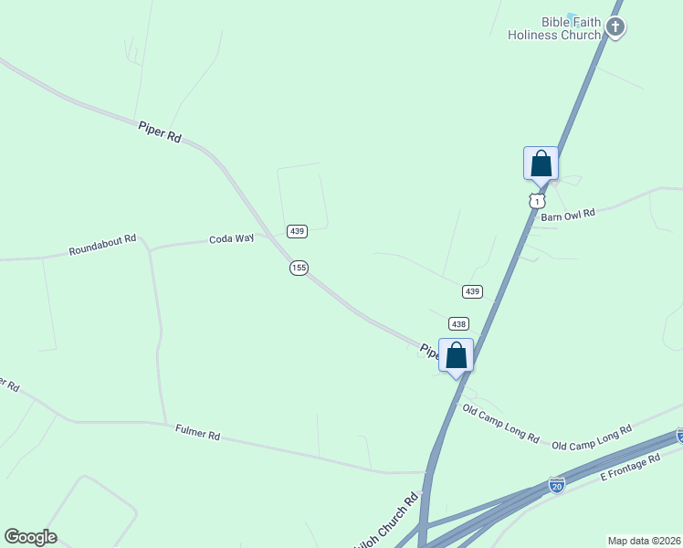 map of restaurants, bars, coffee shops, grocery stores, and more near 2096 Piper Road in Aiken