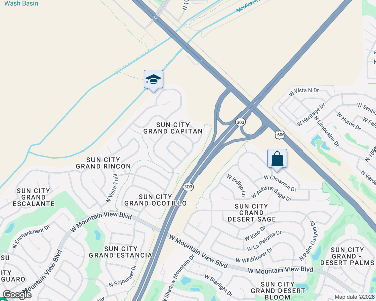 map of restaurants, bars, coffee shops, grocery stores, and more near 16272 West Bonita Park Drive in Surprise