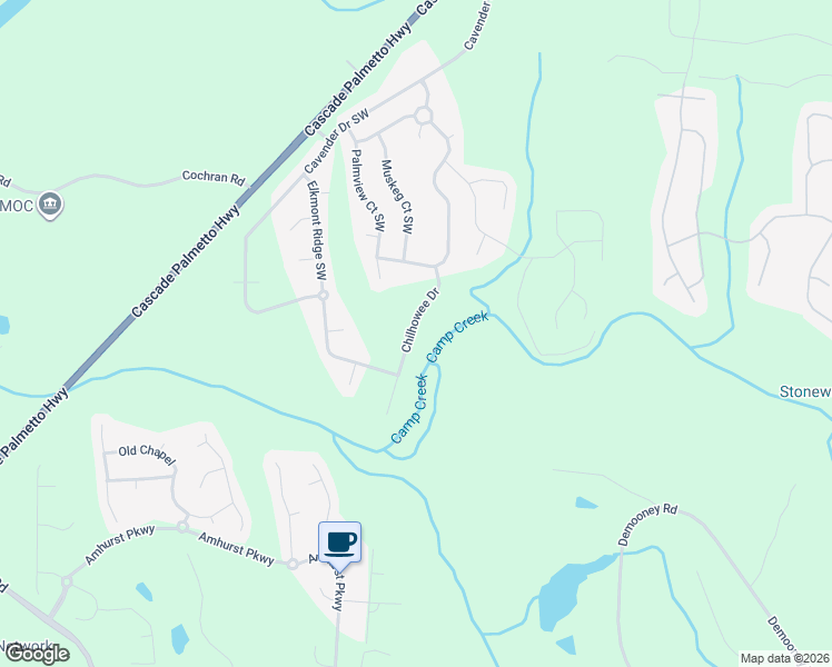 map of restaurants, bars, coffee shops, grocery stores, and more near 2872 Chilhowee Drive in Atlanta