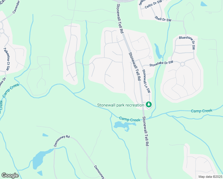 map of restaurants, bars, coffee shops, grocery stores, and more near 2951 Edgewater Street Southwest in Atlanta