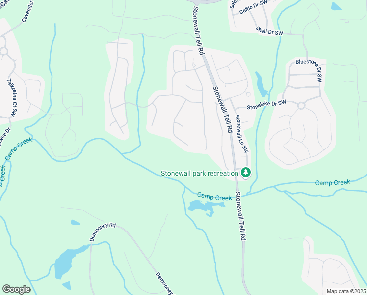map of restaurants, bars, coffee shops, grocery stores, and more near 2951 Edgewater Street Southwest in Atlanta