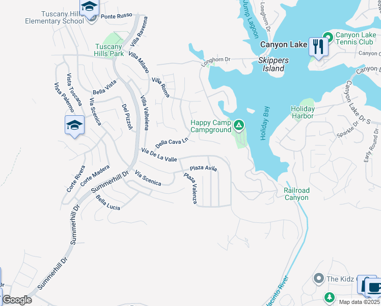 map of restaurants, bars, coffee shops, grocery stores, and more near 43 Vía De La Valle in Lake Elsinore