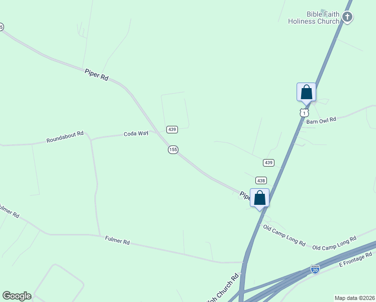 map of restaurants, bars, coffee shops, grocery stores, and more near 2096 Piper Road in Aiken