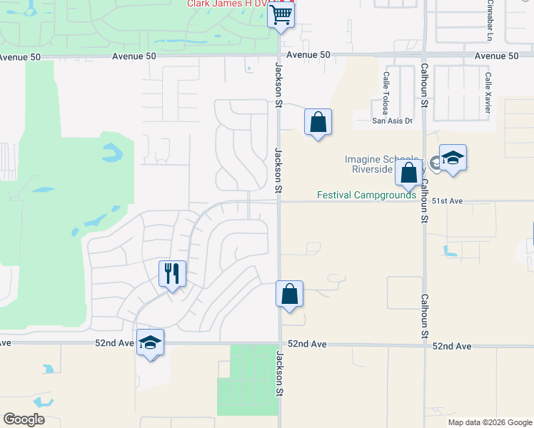 map of restaurants, bars, coffee shops, grocery stores, and more near 51088 Sorrel Court in Indio
