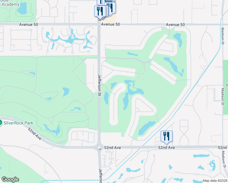 map of restaurants, bars, coffee shops, grocery stores, and more near 51097 Marbella Court in La Quinta