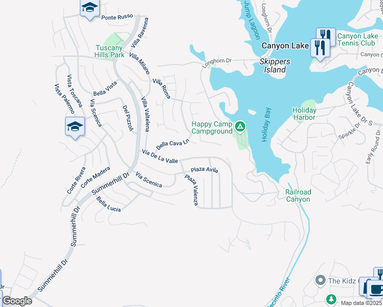 map of restaurants, bars, coffee shops, grocery stores, and more near 43 Vía De La Valle in Lake Elsinore