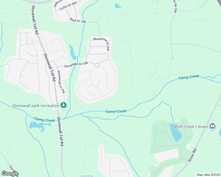 map of restaurants, bars, coffee shops, grocery stores, and more near 6183 Stonelake Drive Southwest in Atlanta