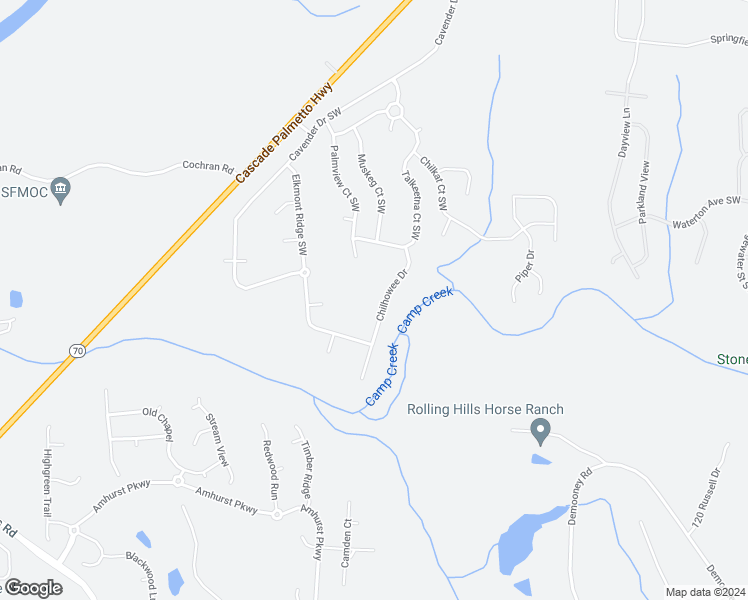 map of restaurants, bars, coffee shops, grocery stores, and more near 2867 Chilhowee Drive in Atlanta
