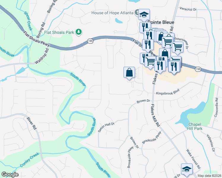 map of restaurants, bars, coffee shops, grocery stores, and more near 3775 Harvest Drive in Decatur