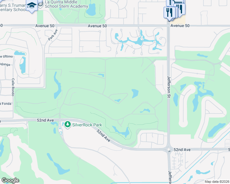 map of restaurants, bars, coffee shops, grocery stores, and more near 79590 Baya in La Quinta