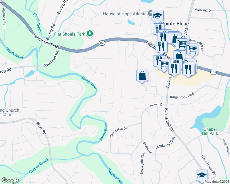 map of restaurants, bars, coffee shops, grocery stores, and more near 3776 Cherry Ridge Boulevard in Decatur