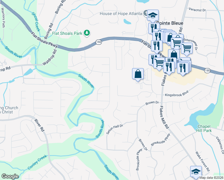 map of restaurants, bars, coffee shops, grocery stores, and more near 3776 Cherry Ridge Boulevard in Decatur