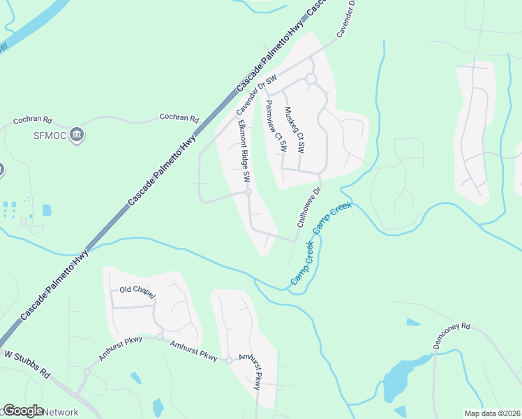 map of restaurants, bars, coffee shops, grocery stores, and more near 430 Tellico Circle Southwest in Atlanta