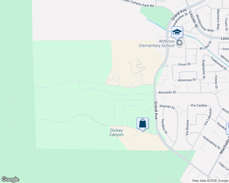 map of restaurants, bars, coffee shops, grocery stores, and more near 14647 Amorose Street in Lake Elsinore