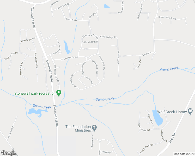 map of restaurants, bars, coffee shops, grocery stores, and more near 6222 Stonelake Drive Southwest in Atlanta