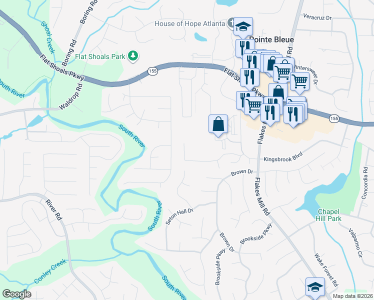 map of restaurants, bars, coffee shops, grocery stores, and more near 3767 Harvest Drive in Decatur