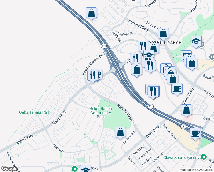 map of restaurants, bars, coffee shops, grocery stores, and more near 1000 Lupine in Lake Forest