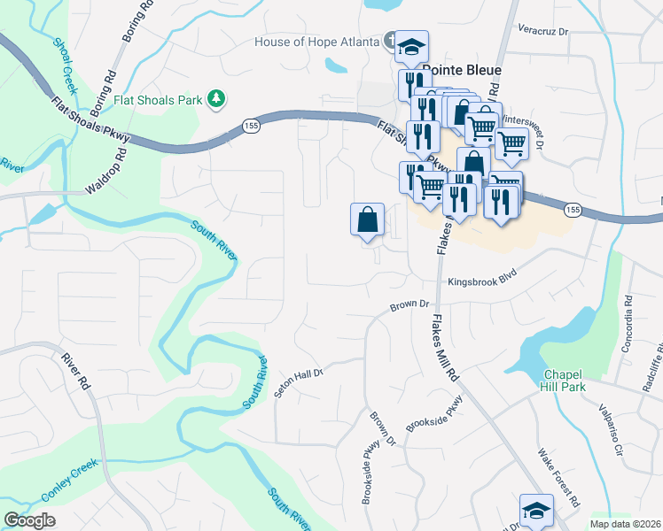 map of restaurants, bars, coffee shops, grocery stores, and more near 3775 Harvest Drive in Decatur