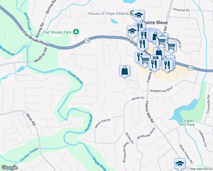 map of restaurants, bars, coffee shops, grocery stores, and more near 3767 Harvest Drive in Decatur
