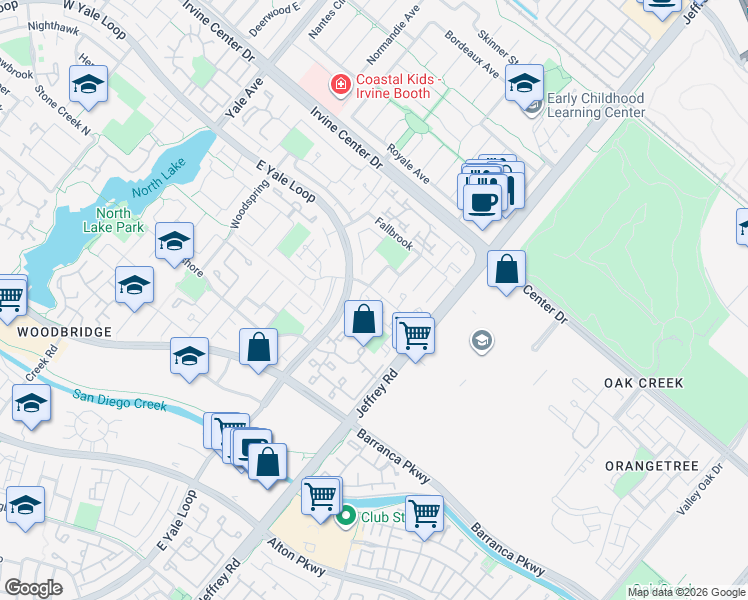 map of restaurants, bars, coffee shops, grocery stores, and more near 4 Brookmont in Irvine