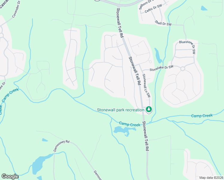 map of restaurants, bars, coffee shops, grocery stores, and more near 2950 Edgewater Street Southwest in Atlanta