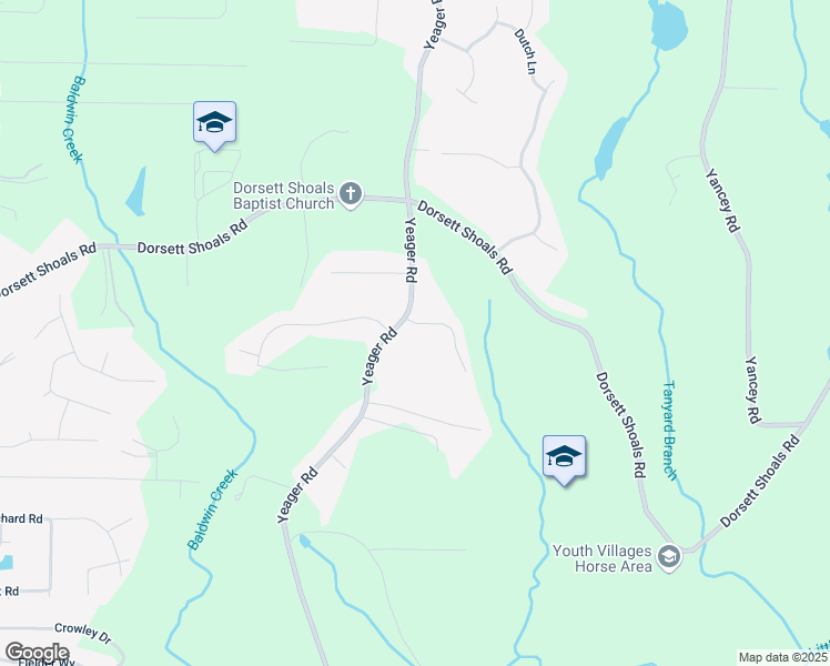 map of restaurants, bars, coffee shops, grocery stores, and more near 5623 Yeager Ridge Drive in Douglasville