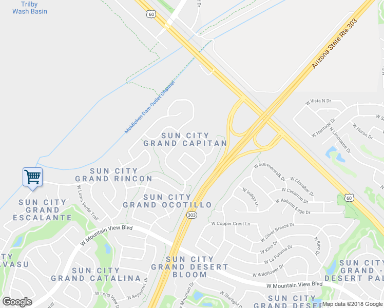 map of restaurants, bars, coffee shops, grocery stores, and more near 16328 West Bridal Veil Lane in Surprise