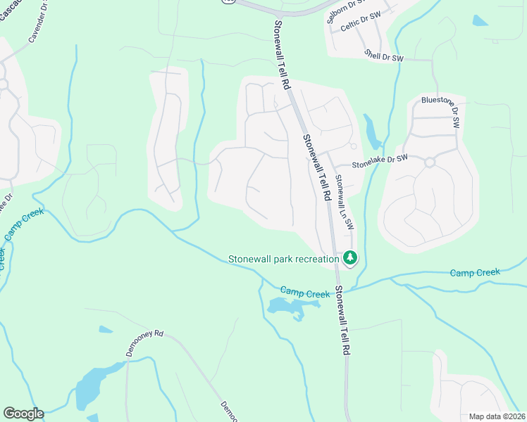 map of restaurants, bars, coffee shops, grocery stores, and more near 2950 Edgewater Street Southwest in Atlanta