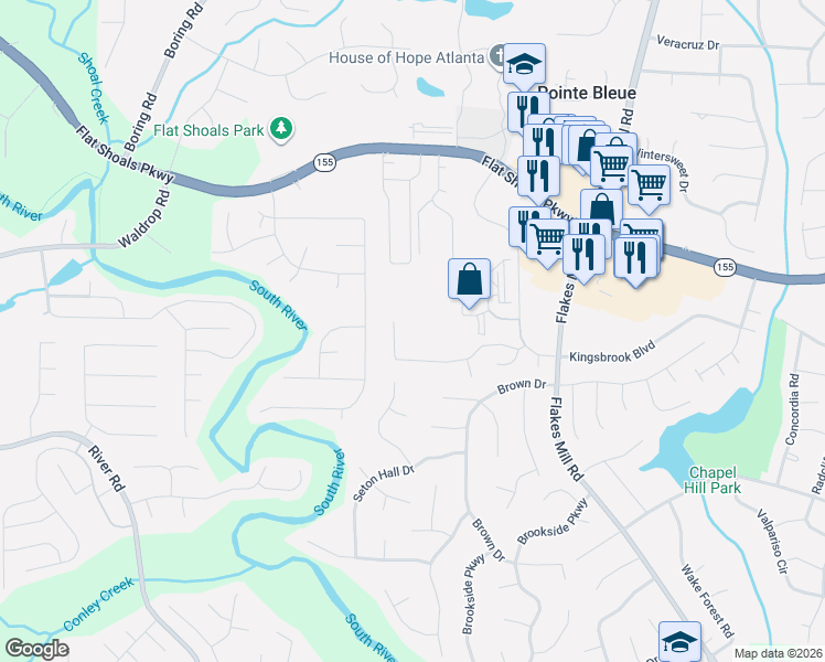 map of restaurants, bars, coffee shops, grocery stores, and more near 3775 Harvest Drive in Decatur