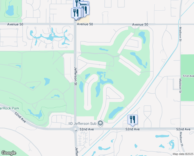 map of restaurants, bars, coffee shops, grocery stores, and more near 51016 Marbella Court in La Quinta