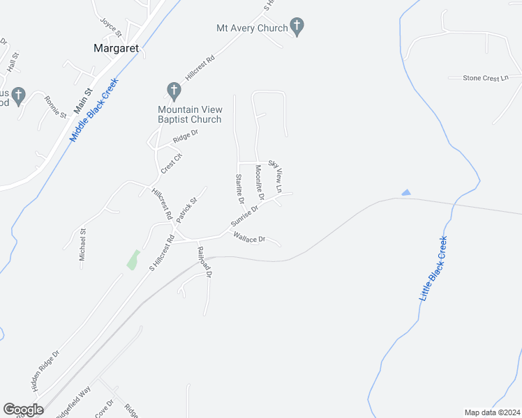 map of restaurants, bars, coffee shops, grocery stores, and more near 222 Sunrise Drive in Odenville