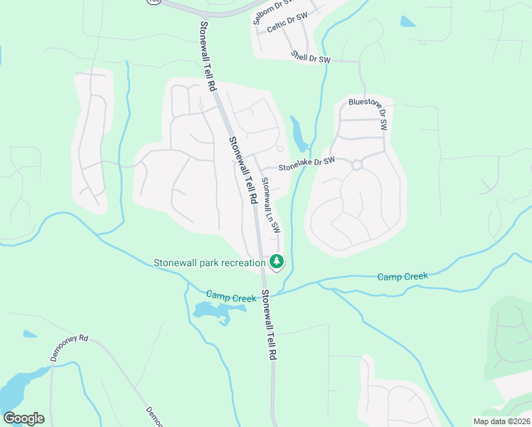 map of restaurants, bars, coffee shops, grocery stores, and more near 2845 Stonewall Lane Southwest in Atlanta