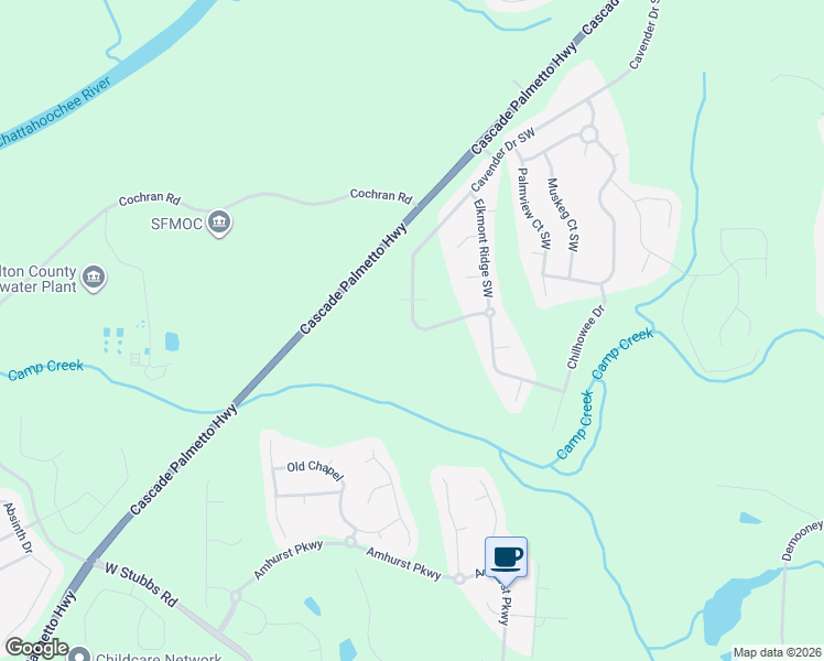 map of restaurants, bars, coffee shops, grocery stores, and more near 7066 Cavender Drive Southwest in Atlanta