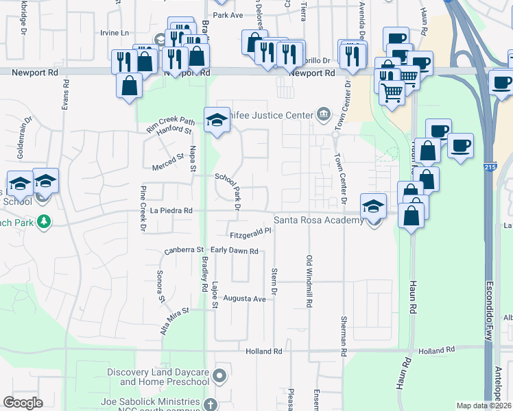 map of restaurants, bars, coffee shops, grocery stores, and more near 30473 Blume Circle in Menifee