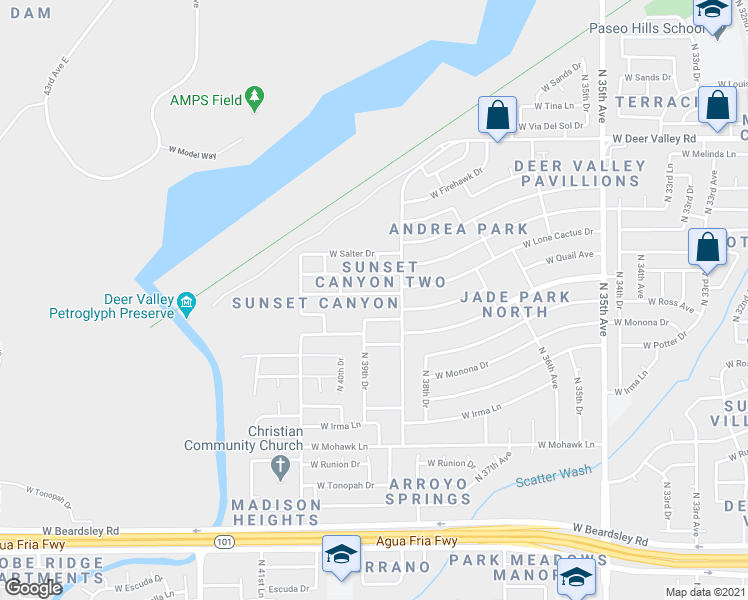 map of restaurants, bars, coffee shops, grocery stores, and more near 3929 West Lone Cactus Drive in Glendale