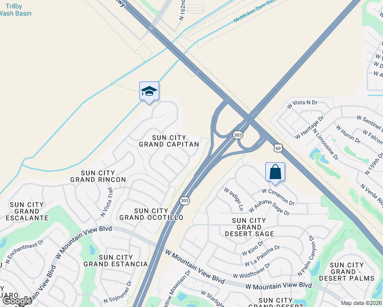 map of restaurants, bars, coffee shops, grocery stores, and more near 16272 West Bonita Park Drive in Surprise