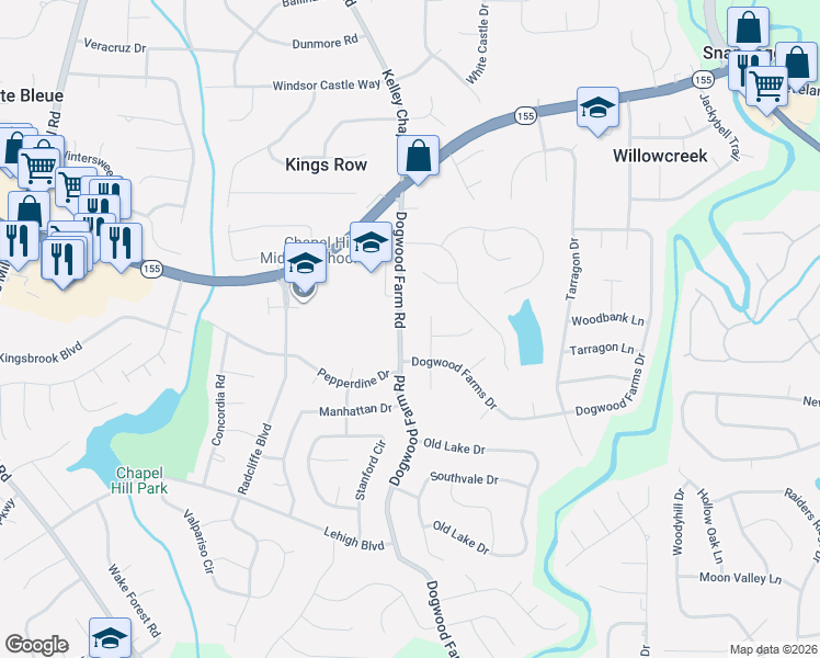 map of restaurants, bars, coffee shops, grocery stores, and more near 3560 Dogwood Farm Road in Decatur