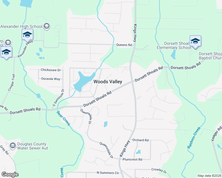 map of restaurants, bars, coffee shops, grocery stores, and more near 6188 Dorsett Shoals Road in Douglasville