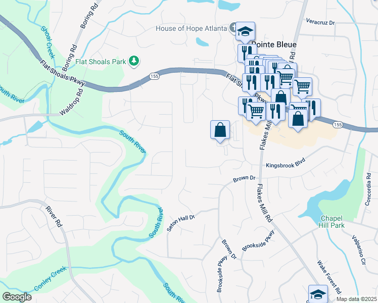 map of restaurants, bars, coffee shops, grocery stores, and more near 3777 Harvest Drive in Decatur
