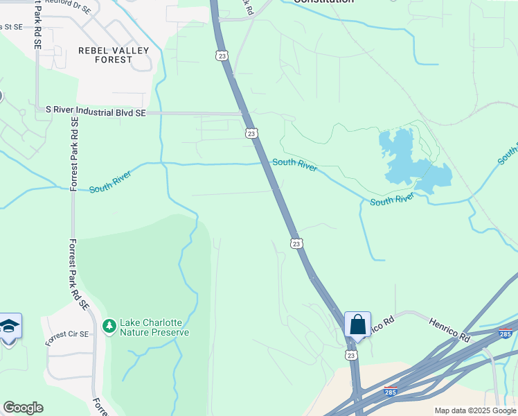 map of restaurants, bars, coffee shops, grocery stores, and more near 2743-2789 Moreland Avenue in Atlanta
