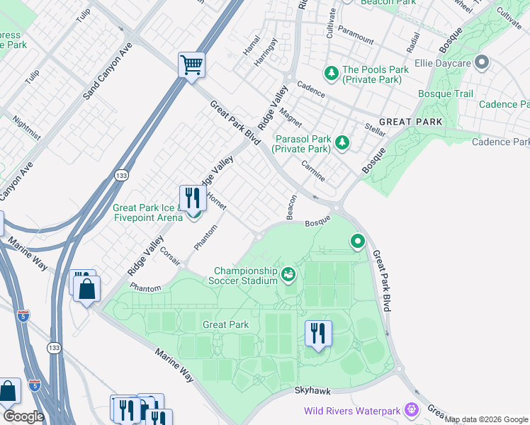 map of restaurants, bars, coffee shops, grocery stores, and more near 117 Isla in Irvine