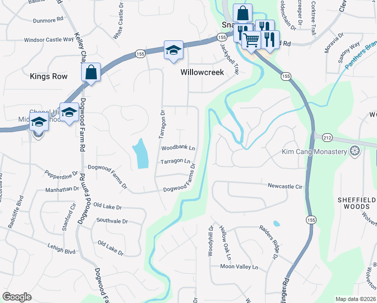 map of restaurants, bars, coffee shops, grocery stores, and more near 4548 Dogwood Farms Drive in Decatur