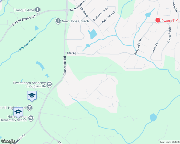 map of restaurants, bars, coffee shops, grocery stores, and more near 4157 East Chapel Hill Road in Douglasville